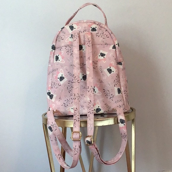 Pink Pug Print Backpack - Picture 2 of 8